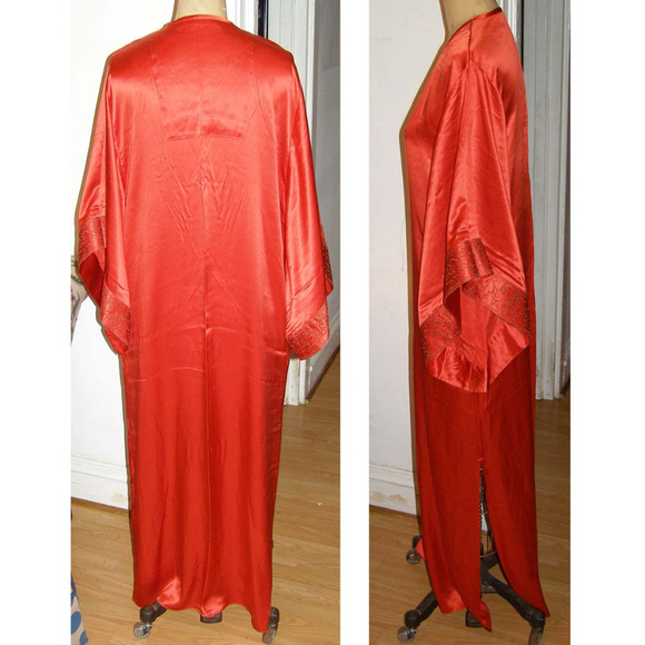 New Valerie Stevens red silk long gown M 8-10 😍 - Picture 4 of 6